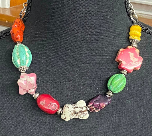 Dyed Stone Chunky Necklace