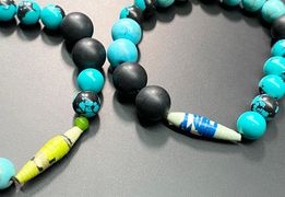 Set of 2 Dyed Stone Stretch Bracelets