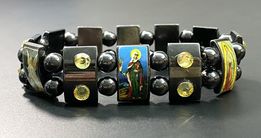 Religious Hematite Stretch Bracelet