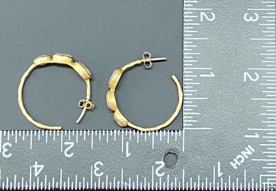 Sterling Silver Vermeil Rose Quartz Earrings