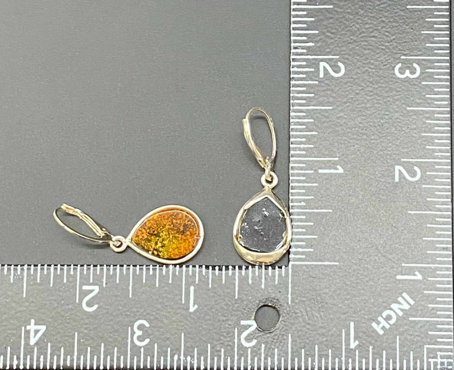 Sterling Silver Faux Amber Earrings