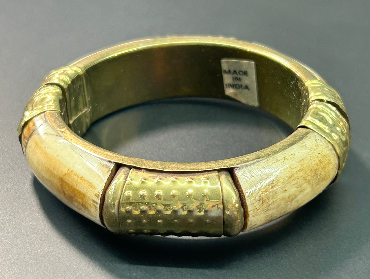 Bone & Brass Hinged Bracelet