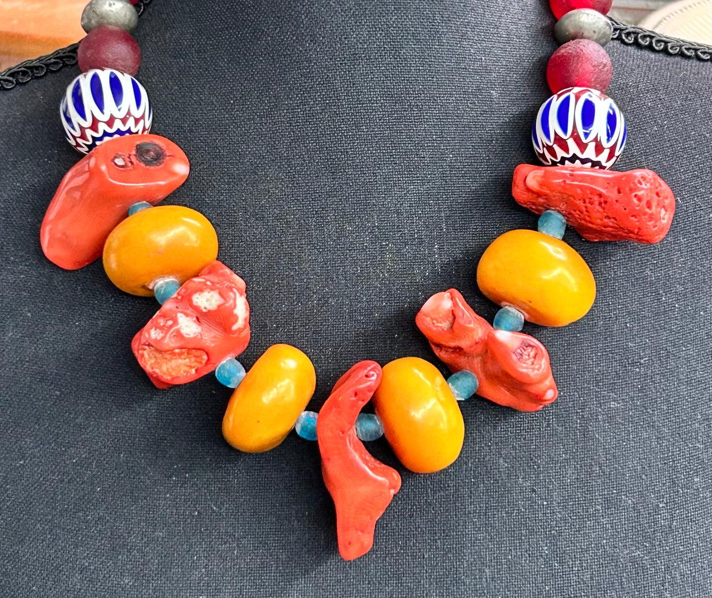 Chunky Coral Tribal Necklace