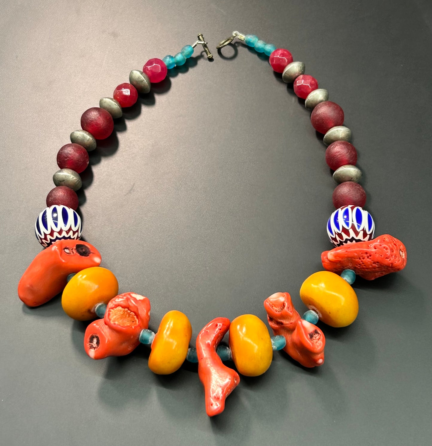 Chunky Coral Tribal Necklace