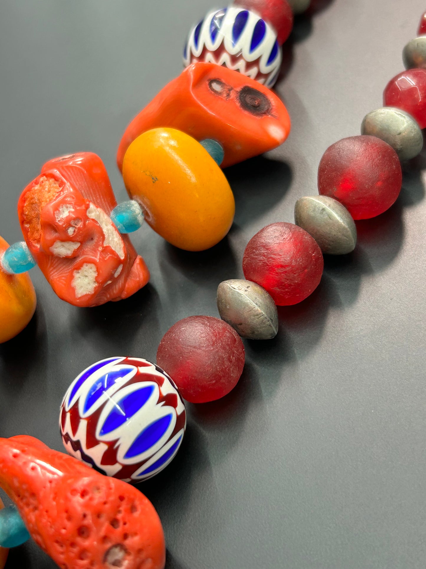 Chunky Coral Tribal Necklace
