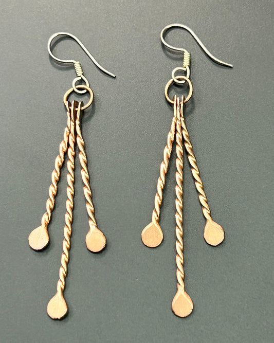 Twisted Copper Wire Earrings