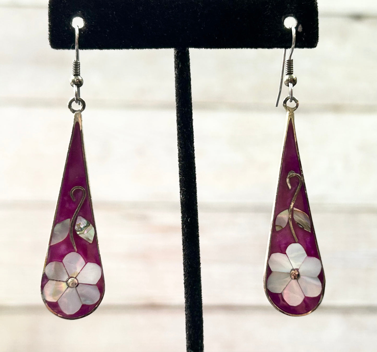 Alpaca Abalone Inlay Earrings
