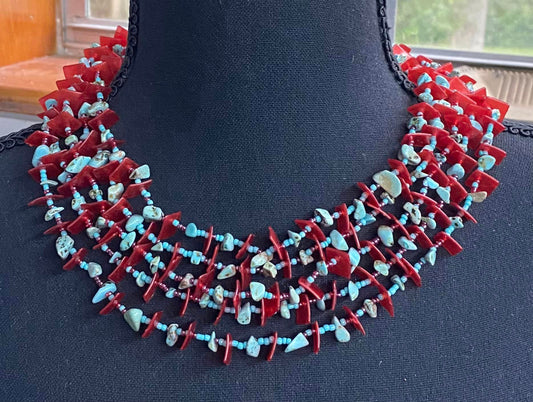 Stone Seed Bead Acrylic Necklace