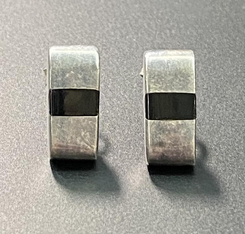 Sterling Silver Onyx Earrings