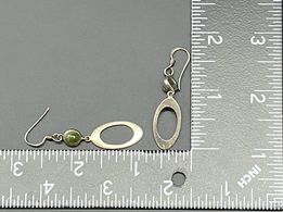 Sterling Silver Green Cabochon Earrings