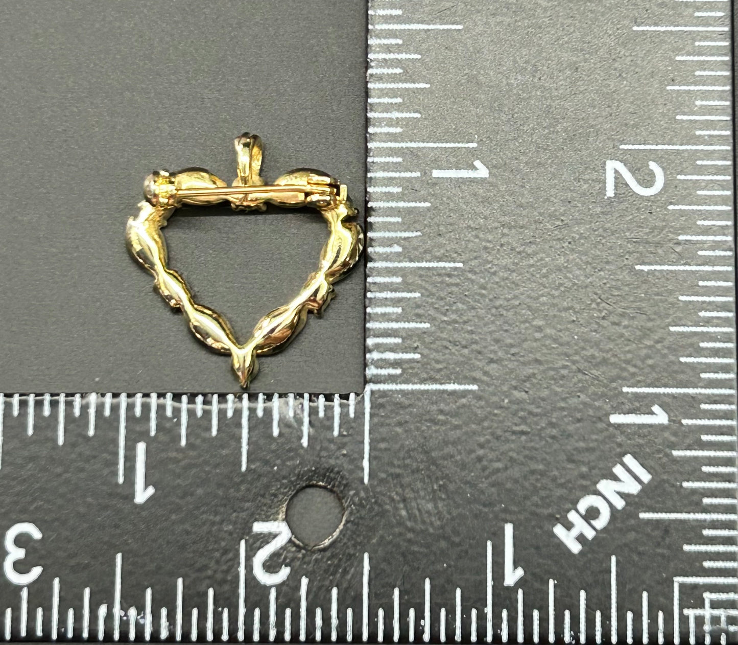 Rhinestone Heart Brooch or Pendant