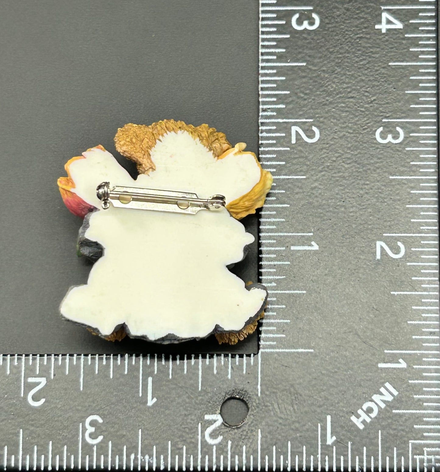 Ceramic Teddy Bear Brooch