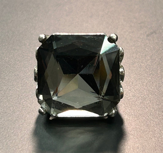 Smokey Black Rhinestone Ring