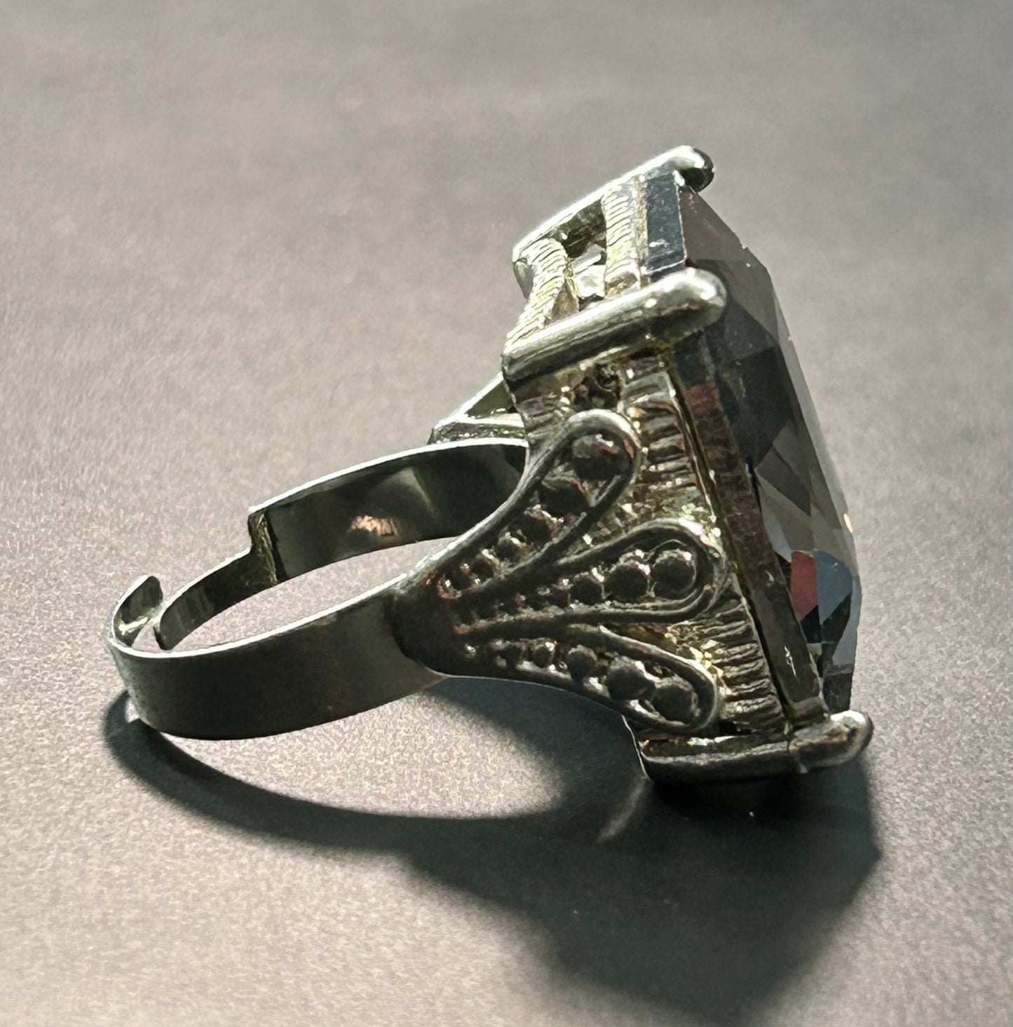 Smokey Black Rhinestone Ring