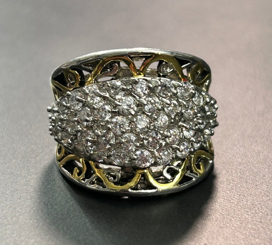 Two Tone CZ Ring