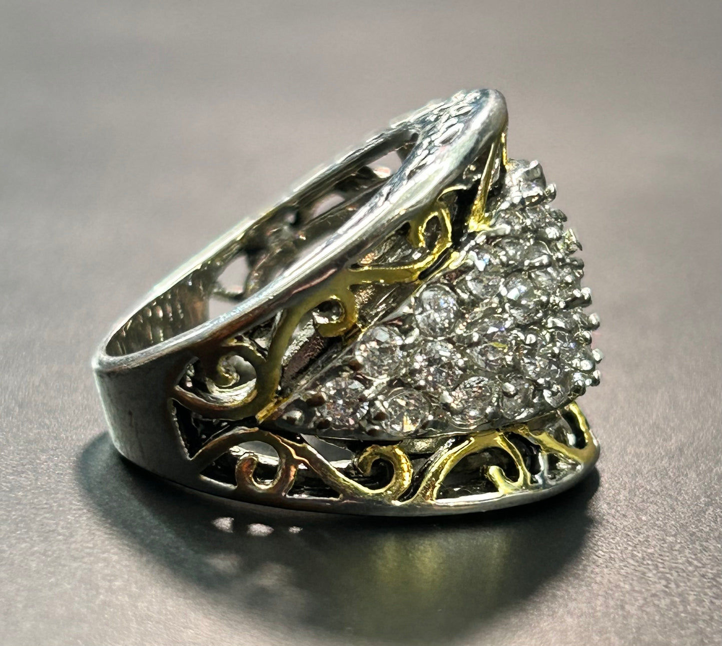 Two Tone CZ Ring