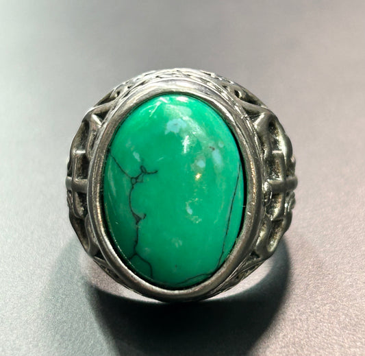 Turquoise Color Men's Cross Ring