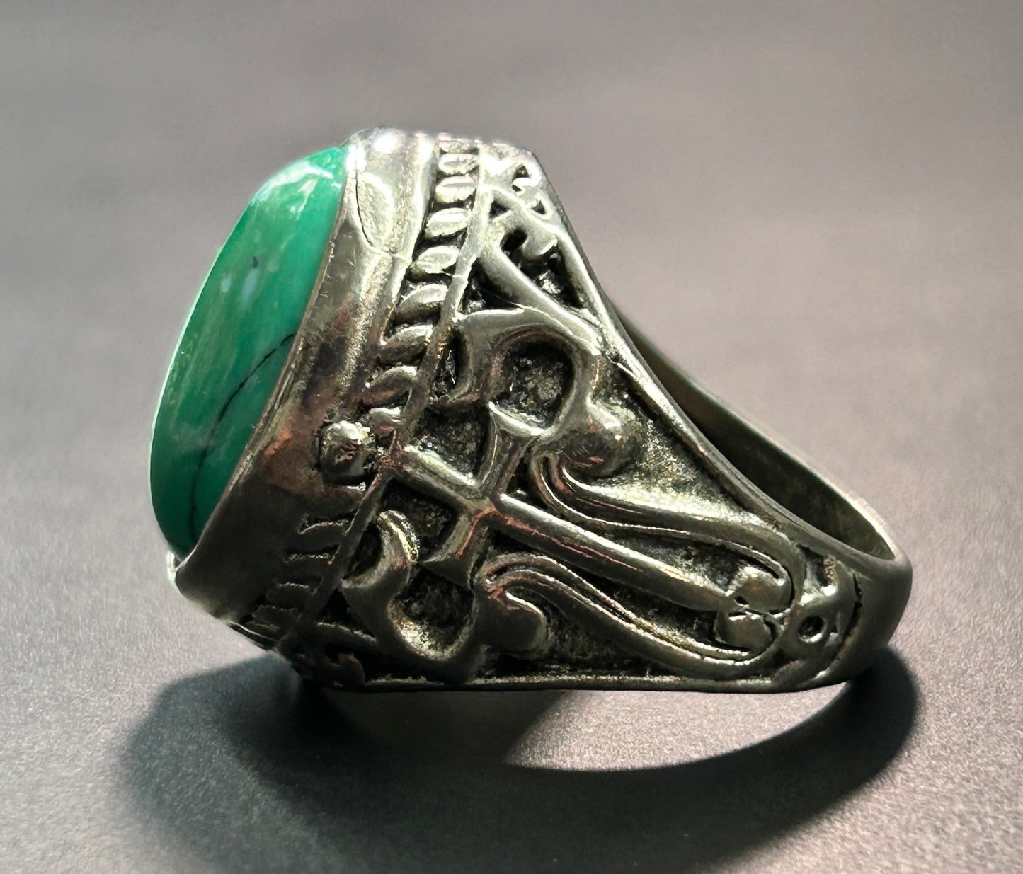 Turquoise Color Men's Cross Ring