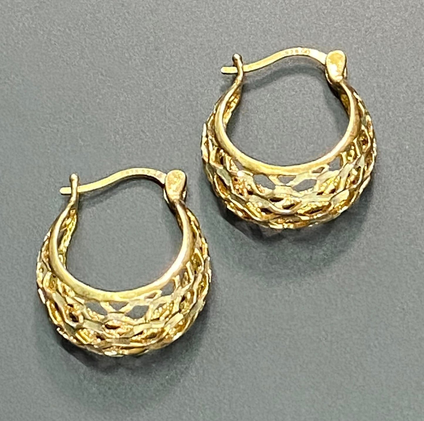 Sterling Silver Vermeil Hoop Earrings