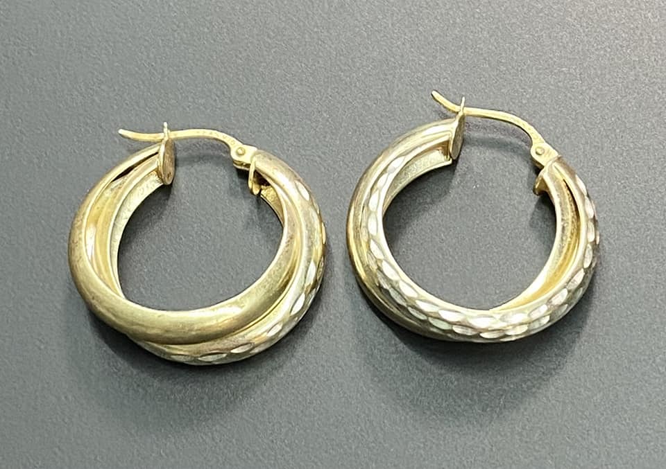 Sterling Silver Two Tone Earrings