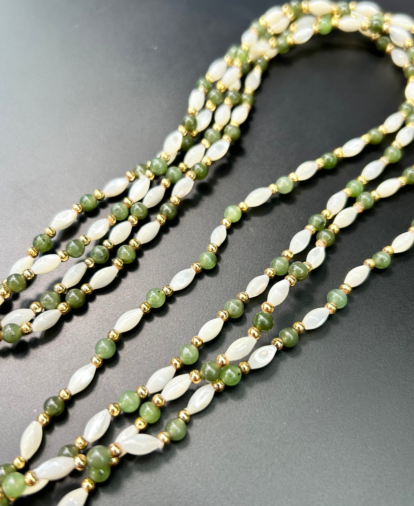 2 MOP & Nephrite Necklace