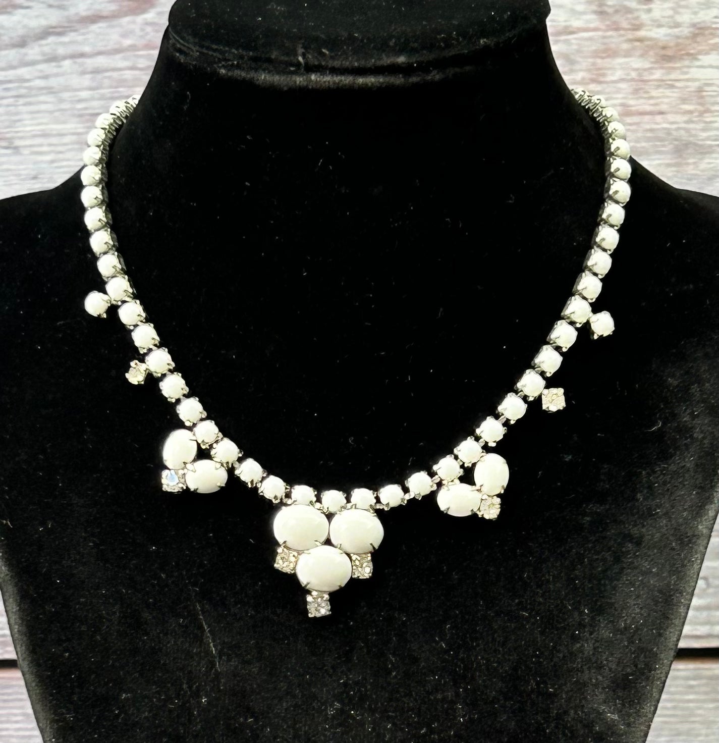 Vintage Milk Glass Necklace