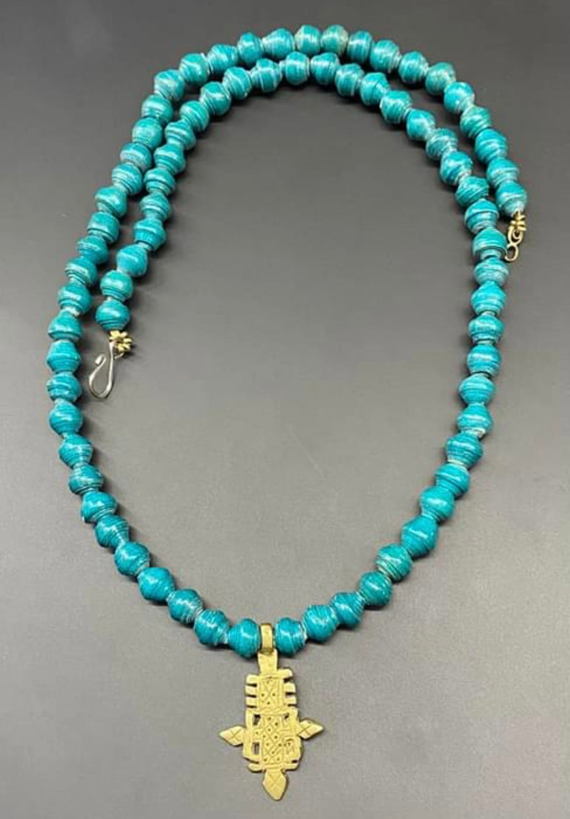 Brass Ethiopian Coptic Cross Necklace
