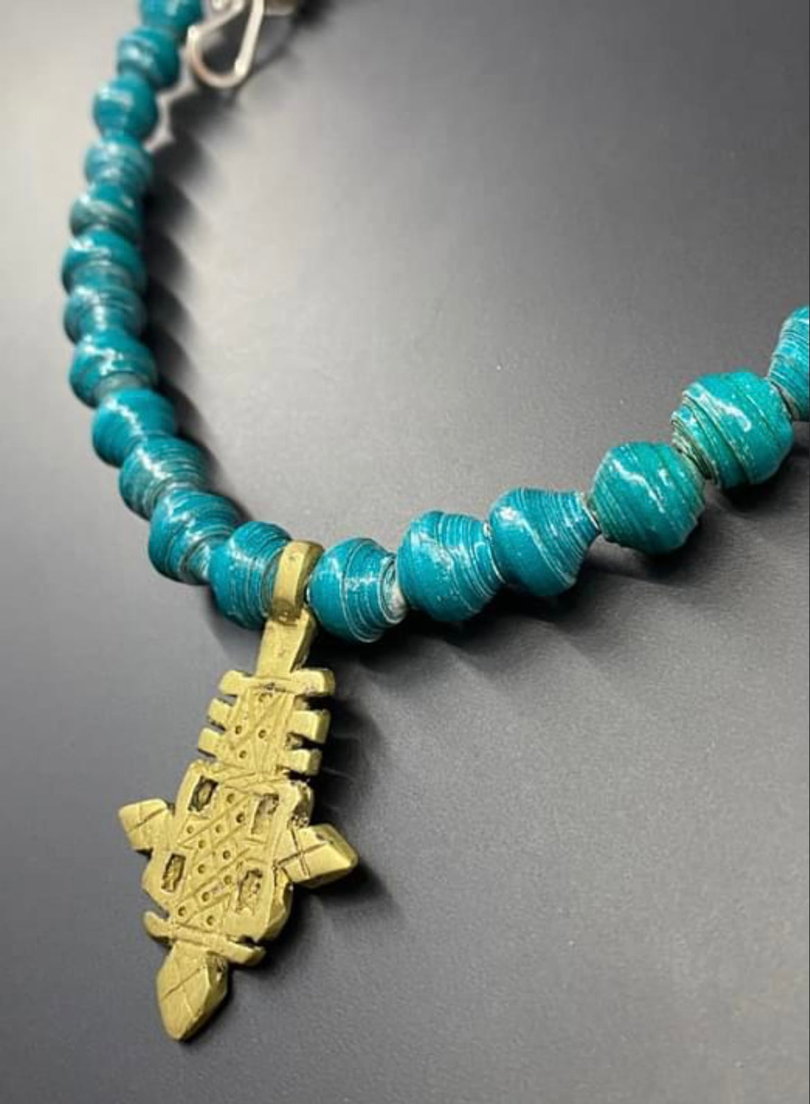 Brass Ethiopian Coptic Cross Necklace