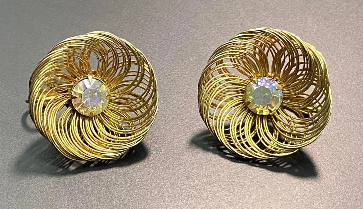 Vintage Sarah Coventry Spun Clip Earrings