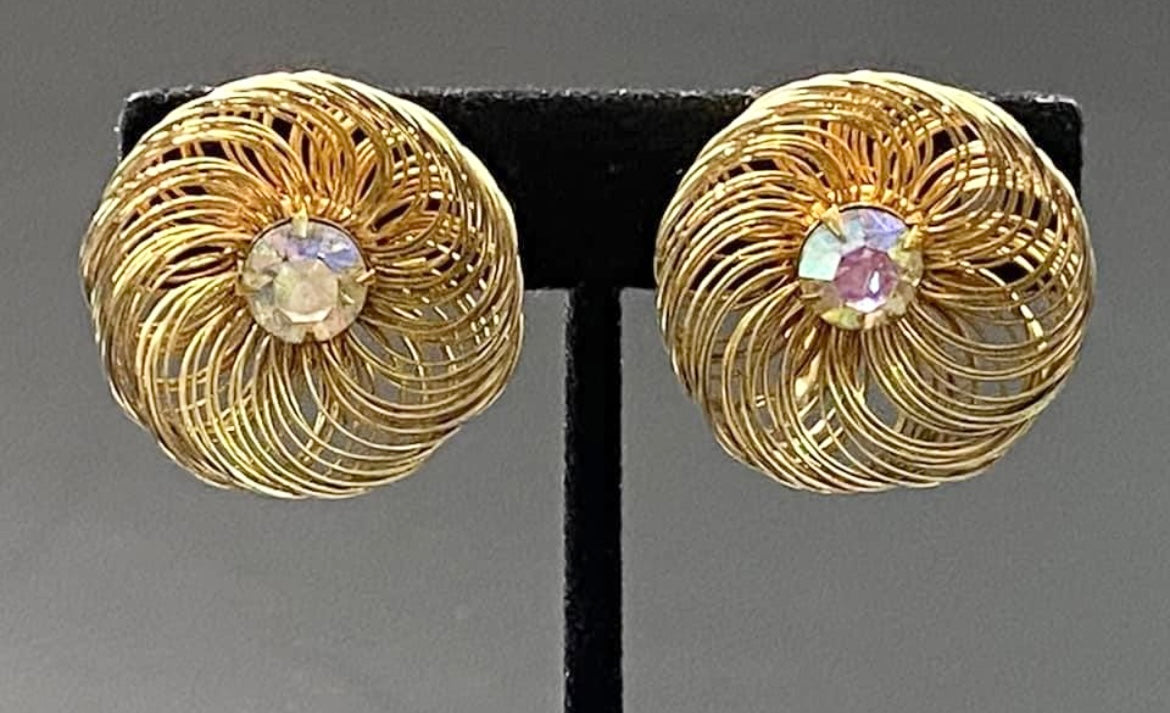 Vintage Sarah Coventry Spun Clip Earrings