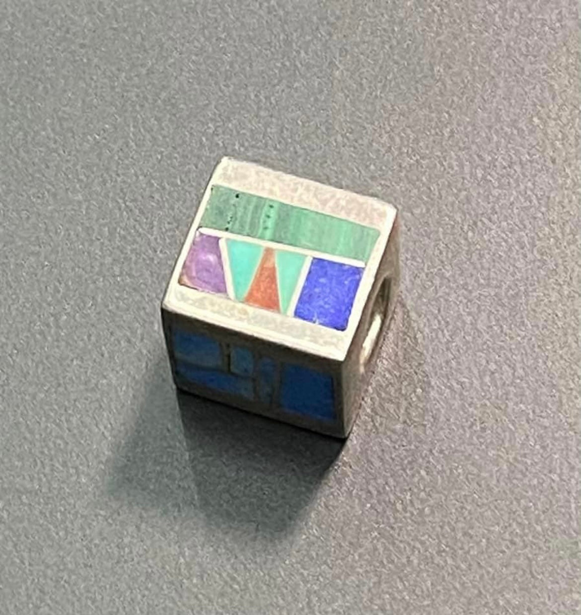 Sterling Silver Cube Slide Pendant