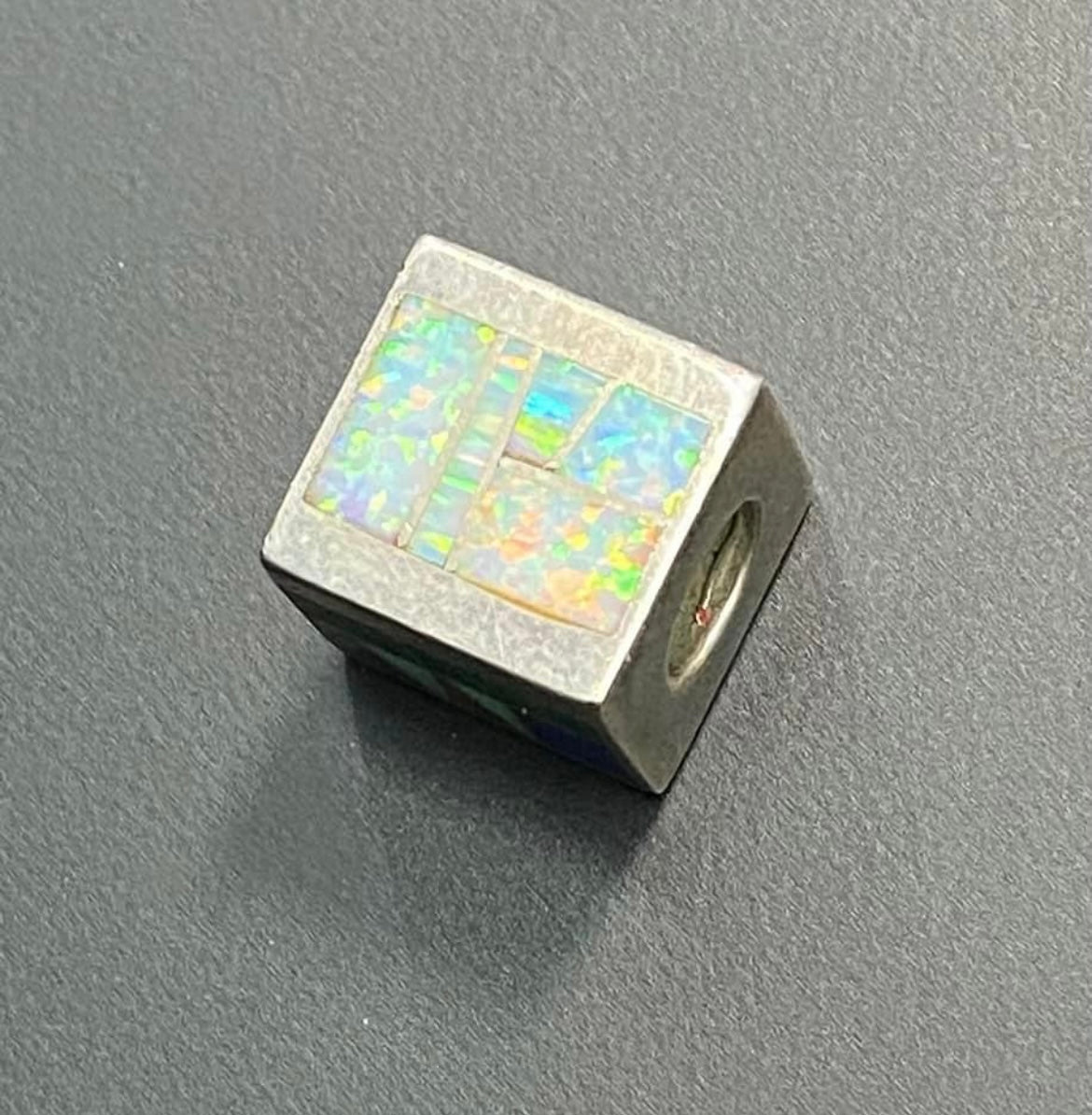 Sterling Silver Cube Slide Pendant