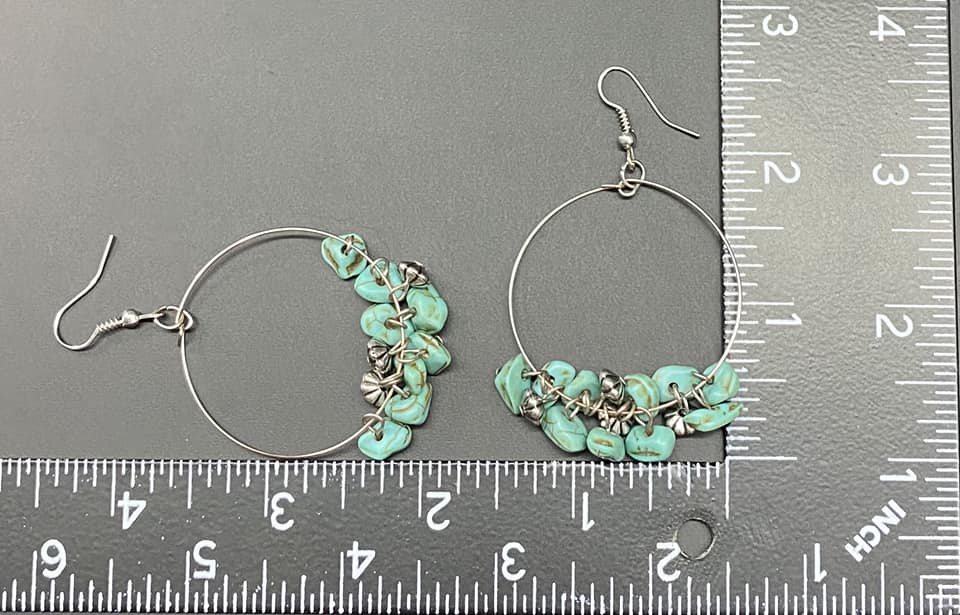 Silver Tone Turquoise Earrings