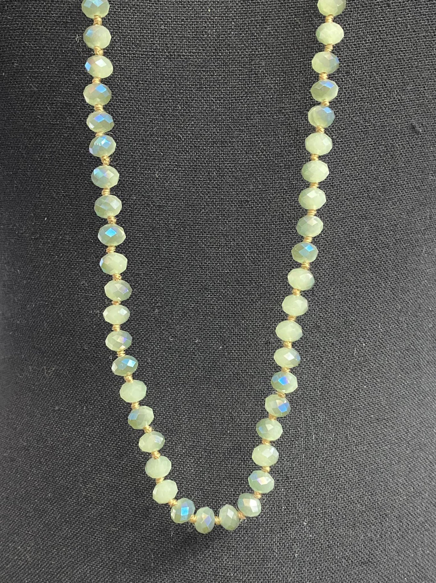 Faceted Glass Cord Necklace