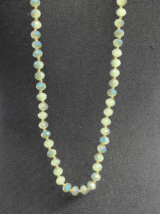 Faceted Glass Cord Necklace