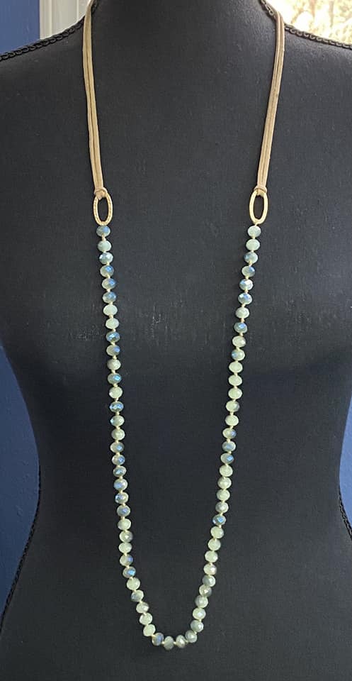 Faceted Glass Cord Necklace