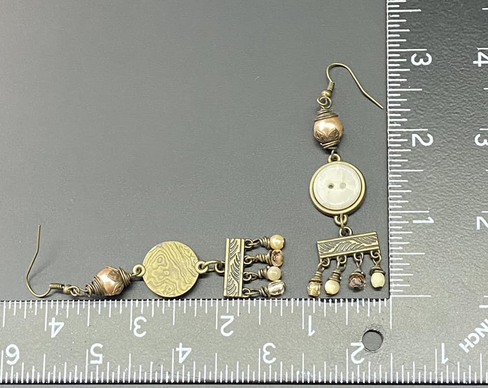Button Dangle Earrings