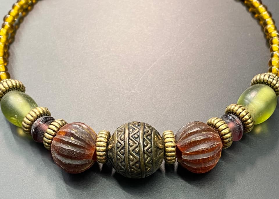 Glass Bead Collar Necklace