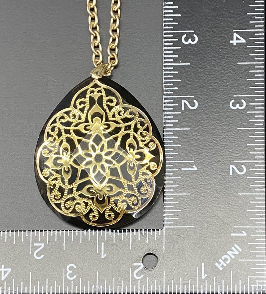 Gold Tone Acrylic Necklace