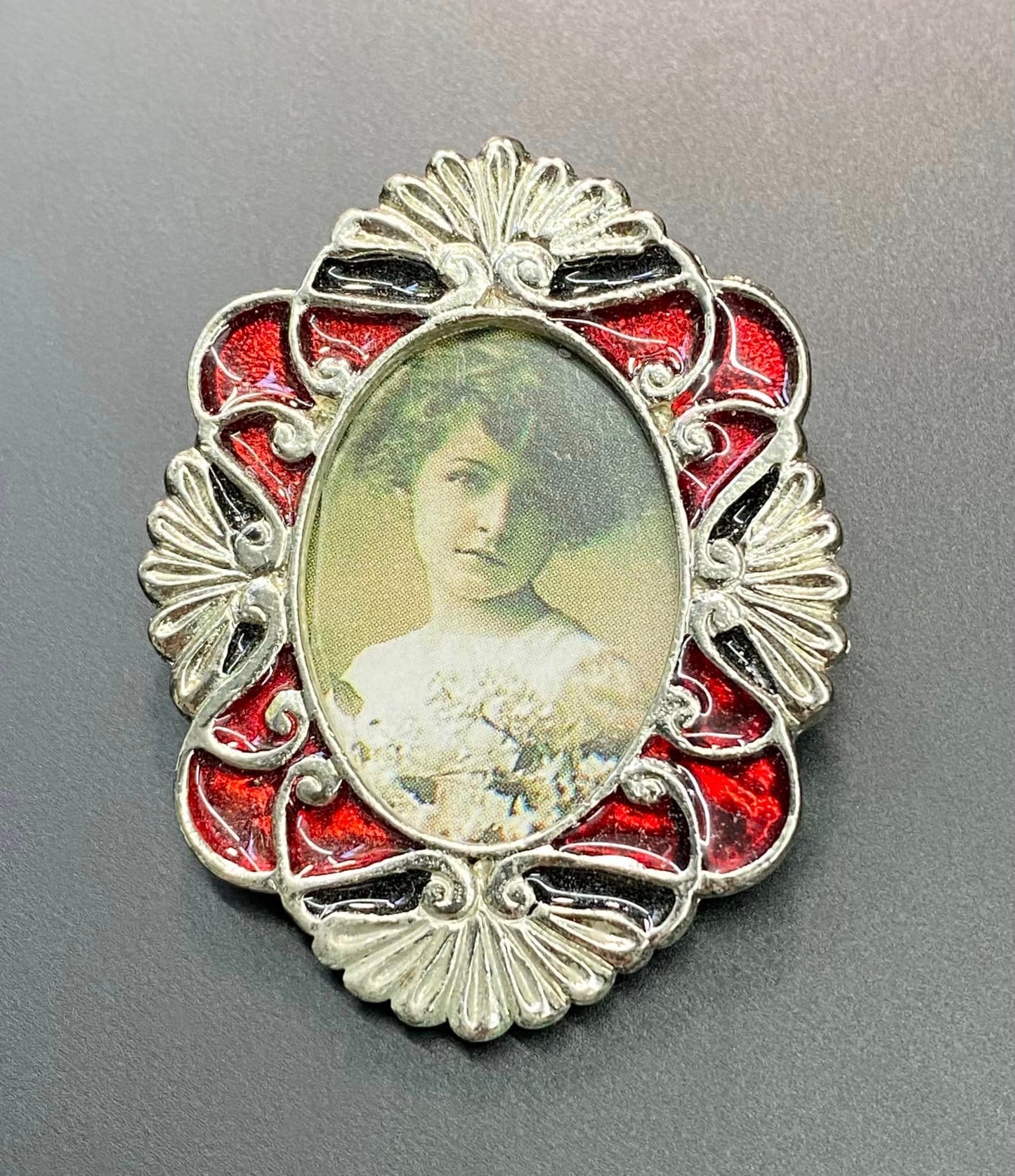Enamel Picture Frame Brooch