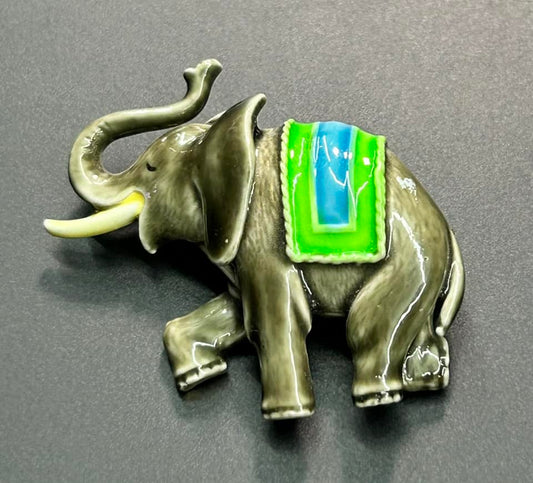 Enamel Elephant Brooch