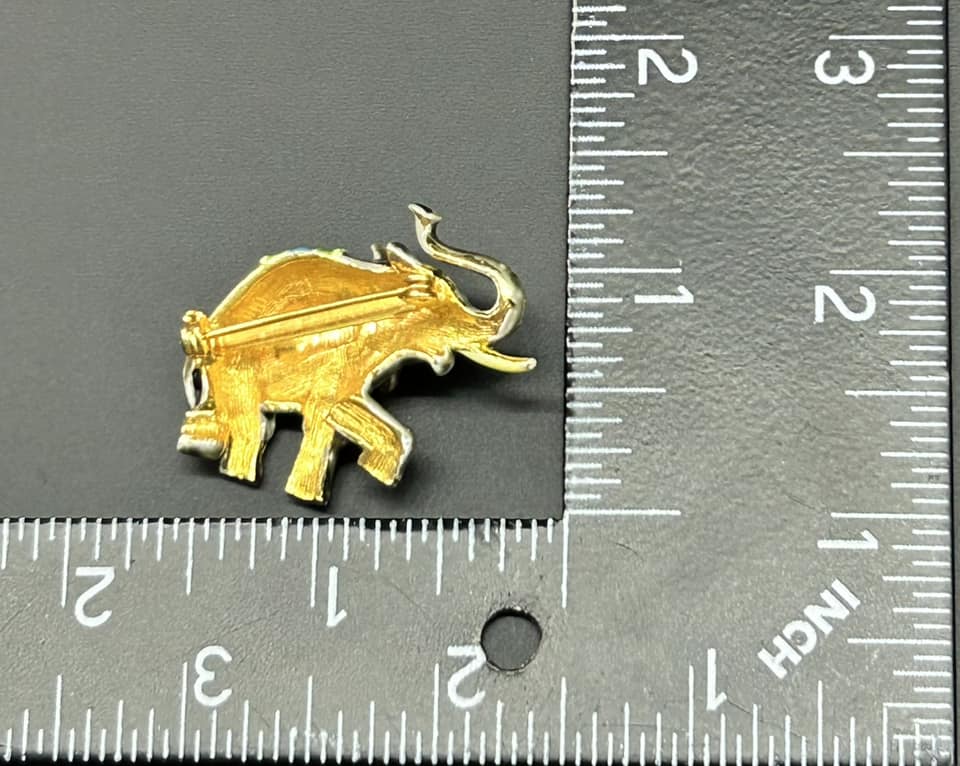 Enamel Elephant Brooch