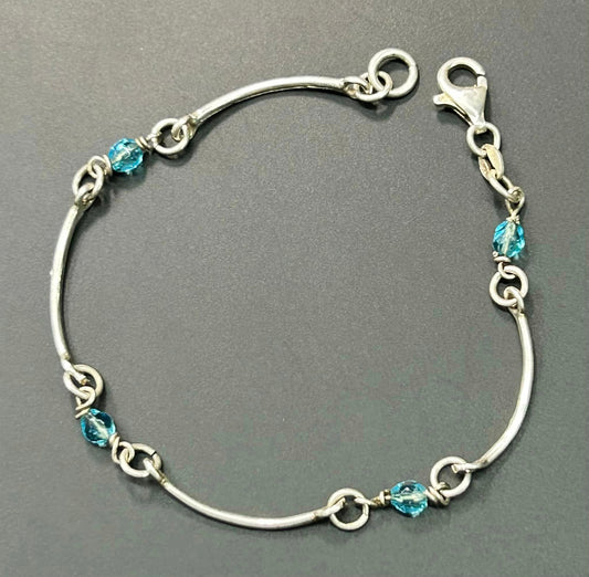 Sterling Silver Glass Bead Bracelet