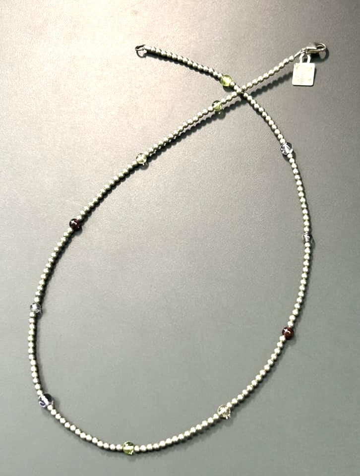 Baroni Sterling Silver Beaded Necklace