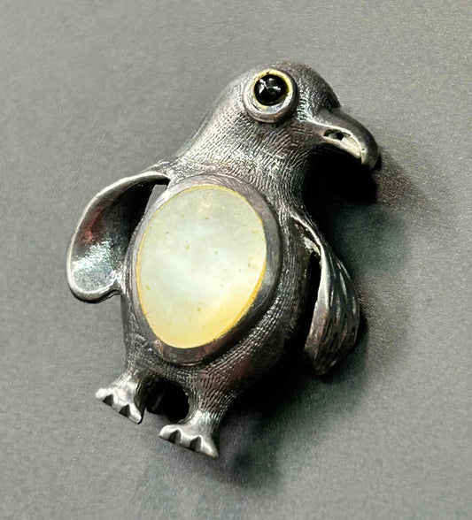 Sterling Silver Penguin Brooch