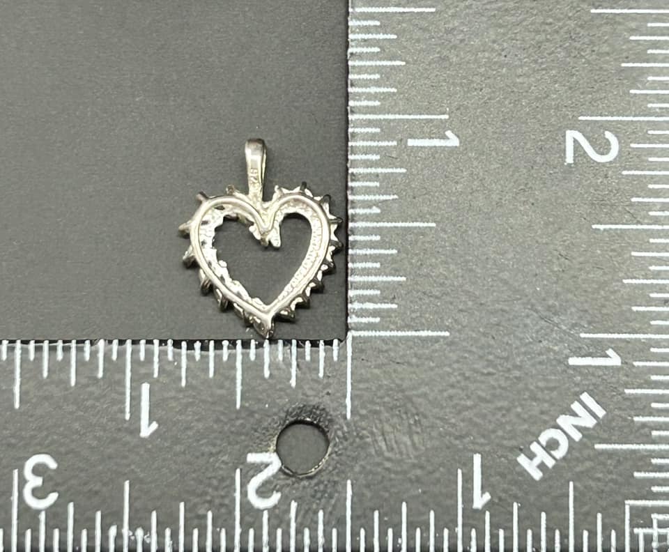 Sterling Silver CZ Heart Pendant