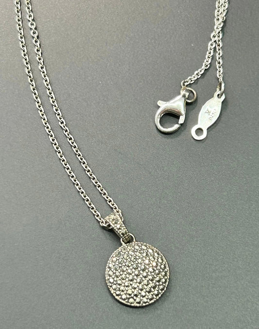 Sterling Silver Double Sided Pendant Necklace