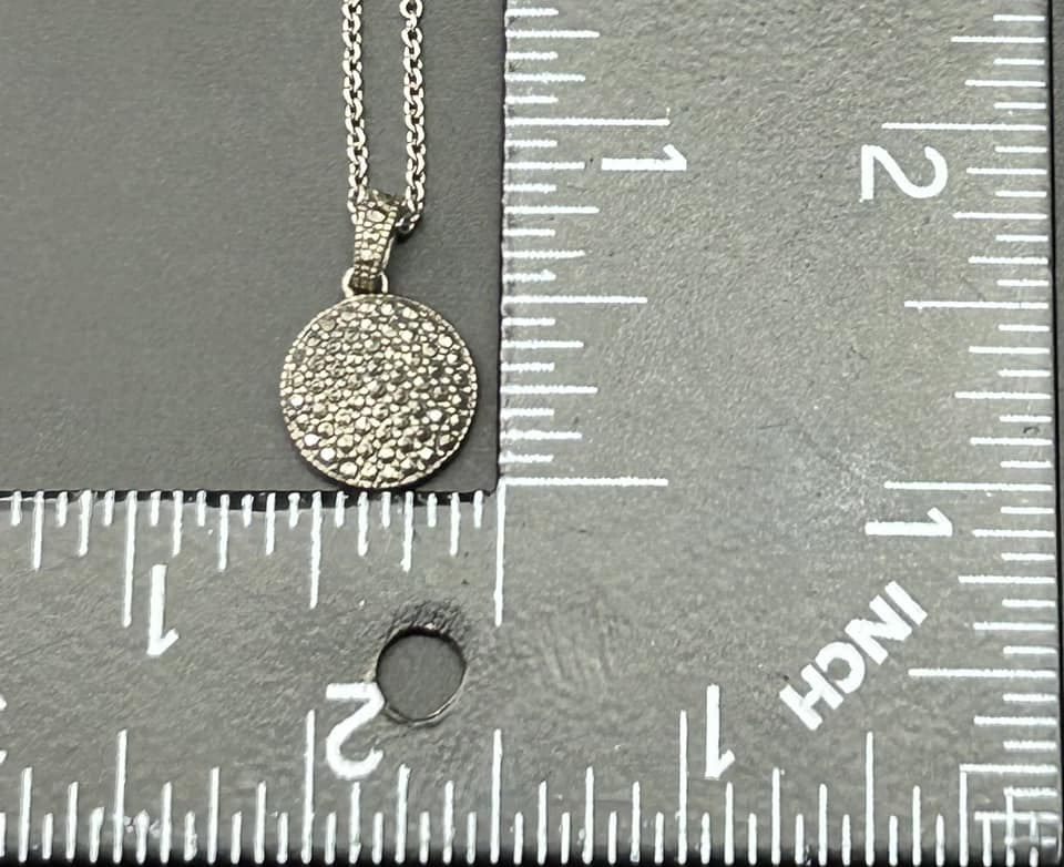 Sterling Silver Double Sided Pendant Necklace