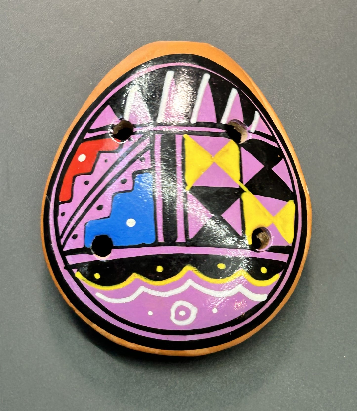 Hand Painted Terracotta Clay Whistle