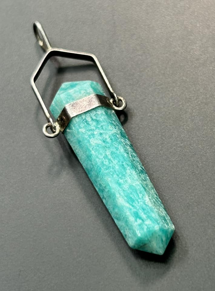 Sterling Silver Amazonite Point Pendant